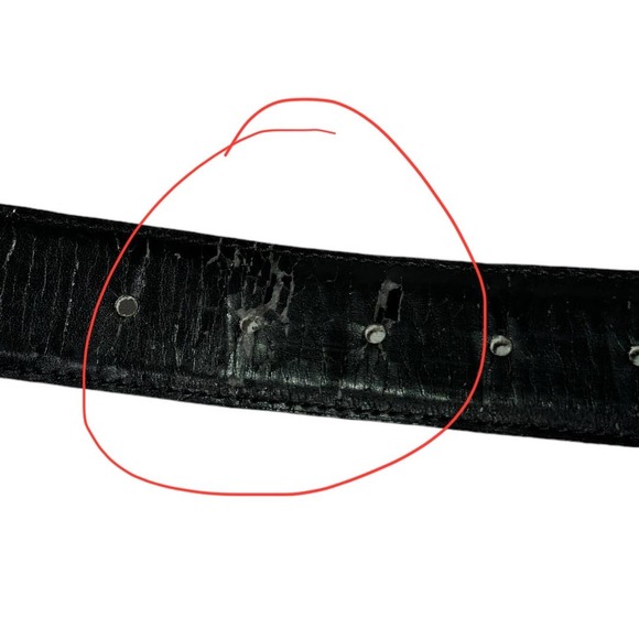 Vintage Captiva Black Leather Silver Metal Embellished Belt Small Western Boho - Picture 6 of 6